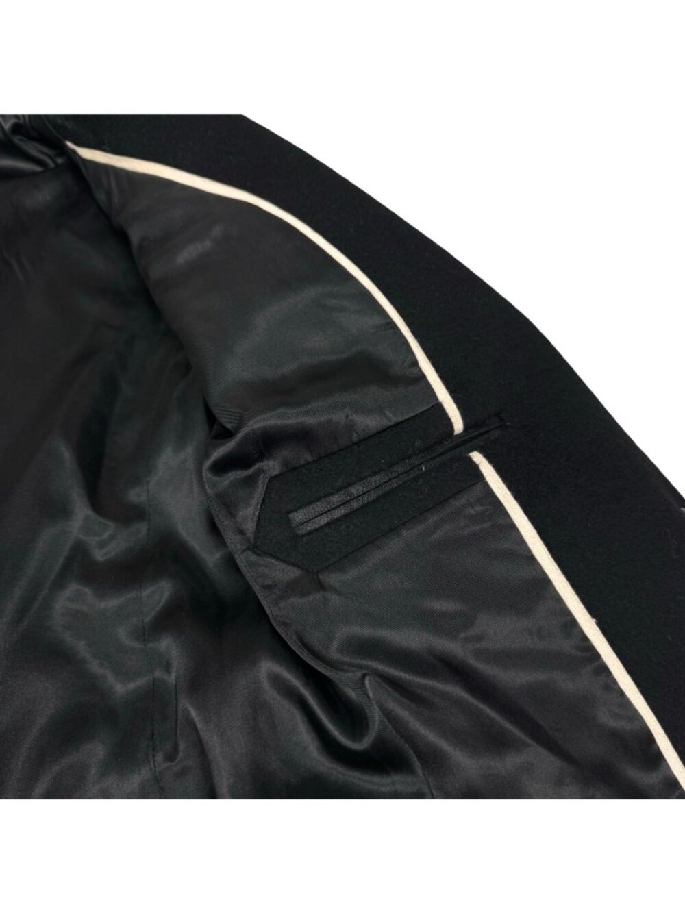 J.Crew Nello Gori Italian Wool Black Pea Coat 2 Thinsulate Minimalist Preppy - Picture 8 of 14